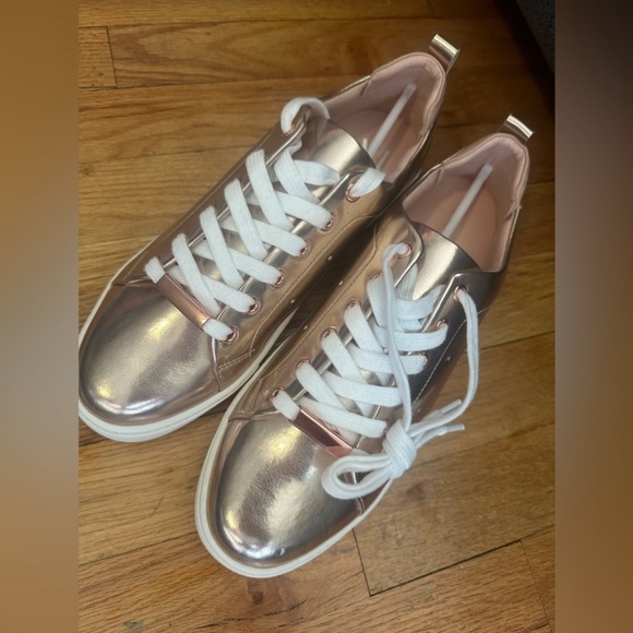 aldo rose gold sneakers